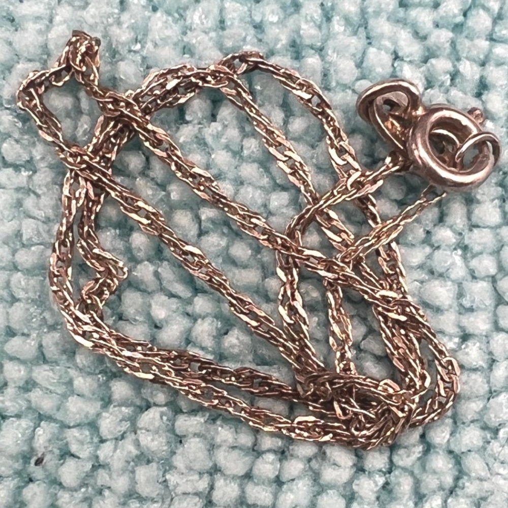 Vintage Sterling Silver Anklet Italian Twisted Curb Chain Dainty 10" .9g